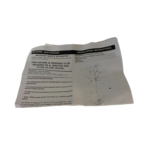 Lithonia lighting urban collection acorn mini-pendant white glass with bulb - Picture 5 of 5